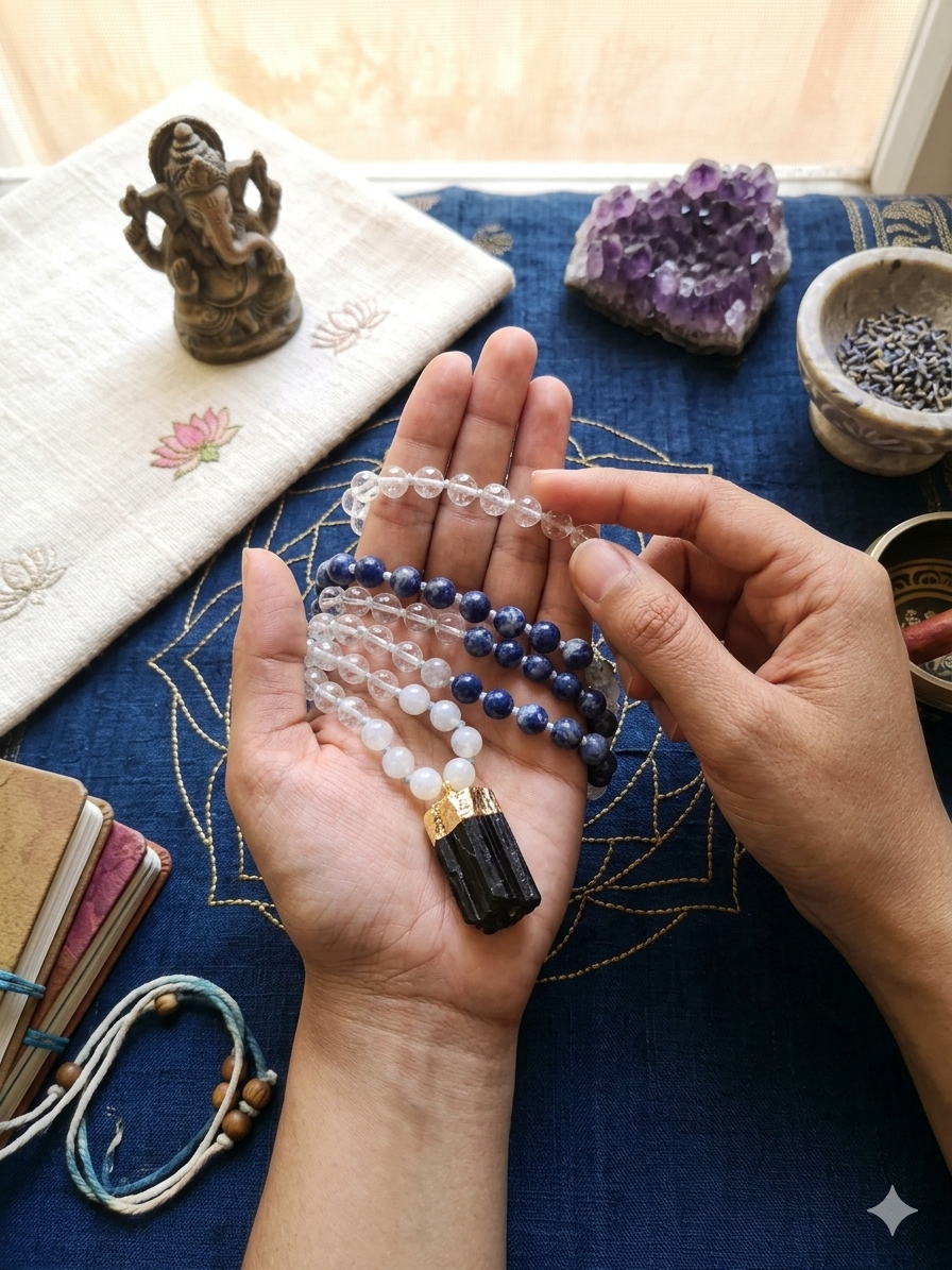 Ultimately, a Mala is meant to be a living part of your journey, not an artifact trapped in a drawer. By wearing your beads out into the world with respect and mindfulness, you are taking your meditation off the cushion and weaving it directly into the beautiful fabric of your daily life.