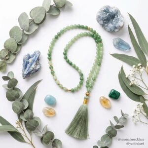 Handcrafted Green Aventurine Mala Necklace